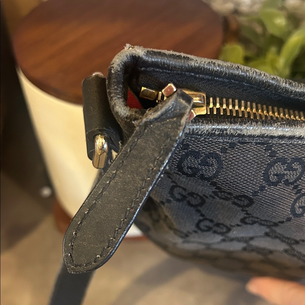 Gucci Britt Black half moon canvas & leather Hobo - Picture 5 of 7
